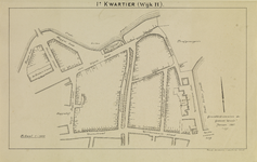 214222 Plattegrond van het 1e Kwartier (wijk H) te Utrecht, het terrein tussen de Begijnekade / Wolvenkade / ...